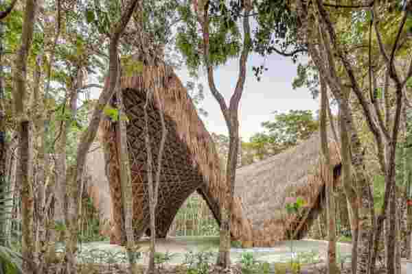 Designed completely in bamboo, the Luum Temple celebrates sustainable growth